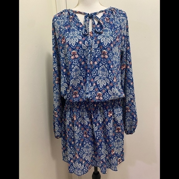 Dresses & Skirts - Nicole Miller Studio Blue Boho Floral Dress